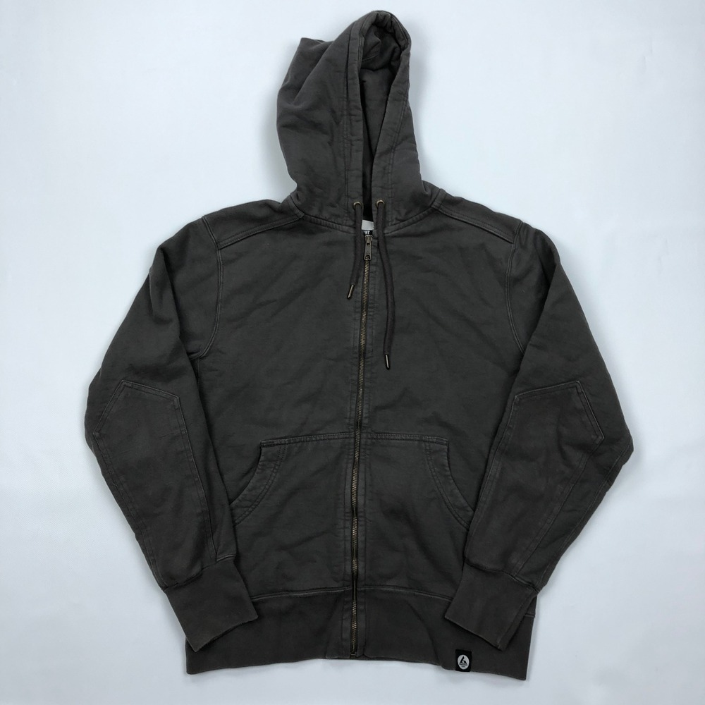American Giant Classic Full Zip Hoodie Mens Large Taupe Gray Cotton Made in USA